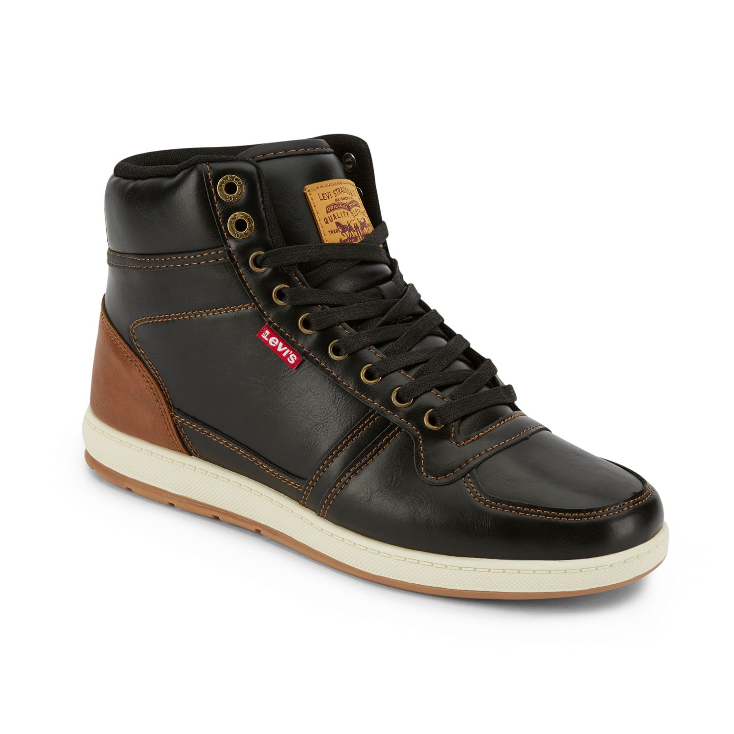 levi's black high top shoes