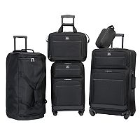 5-Piece Skyway Seville 2.0 Spinner Luggage Set (Black) + $20 Kohls Cash
