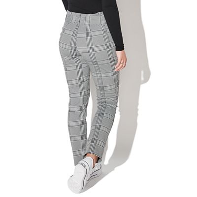 Paperbag waist plaid fashion pants