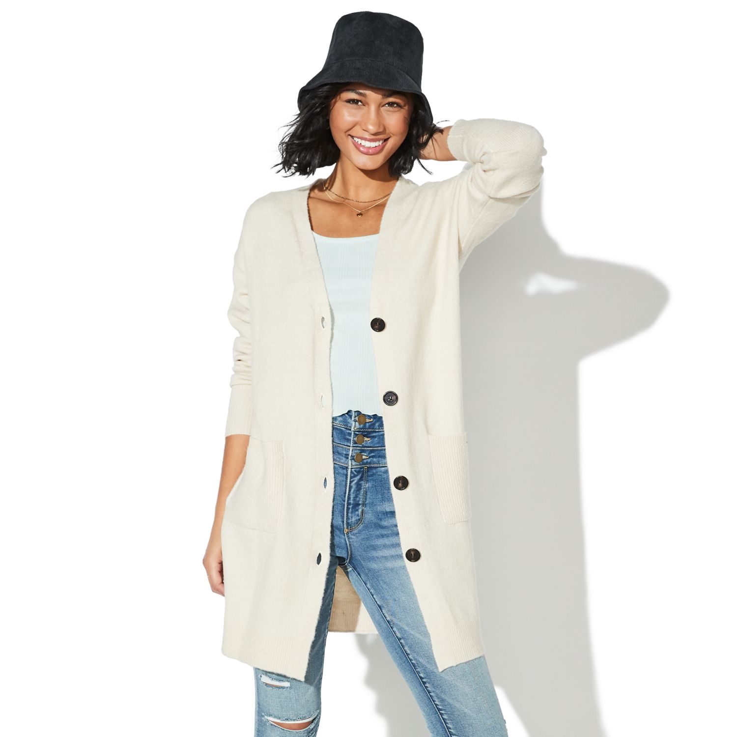 oversized open front cardigan