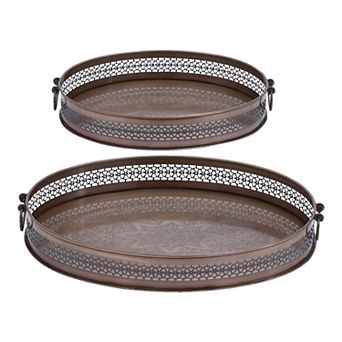 Stella & Eve Traditional Decorative Tray Table Decor 2 pc Set