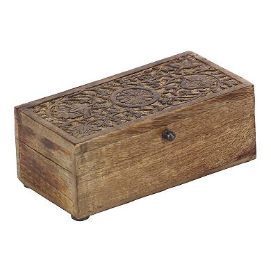 Stella & Eve Rustic Flourished Decorative Box Table Decor 3-piece Set