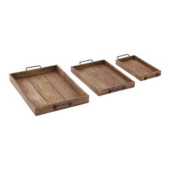 Stella & Eve Rectangular Decorative Tray Table Decor 3 pc Set