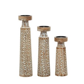 Stella & Eve Rustic Cylindrical Candleholder 3 pc Set