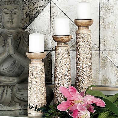 Stella & Eve Rustic Cylindrical Candleholder 3-piece Set