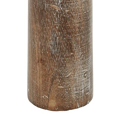 Stella & Eve Rustic Cylindrical Whitewash Candleholder 3-piece Set