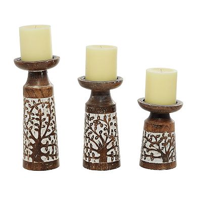 Stella & Eve Rustic Flourish Pattern Candleholder 3-piece Set