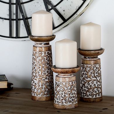 Stella & Eve Rustic Flourish Pattern Candleholder 3-piece Set