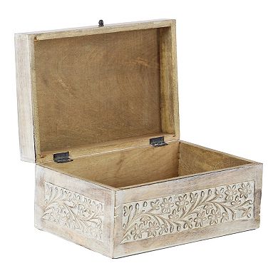 Stella & Eve Whitewash Decorative Box Table Decor 3-piece Set