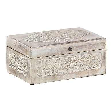 Stella & Eve Whitewash Decorative Box Table Decor 3-piece Set