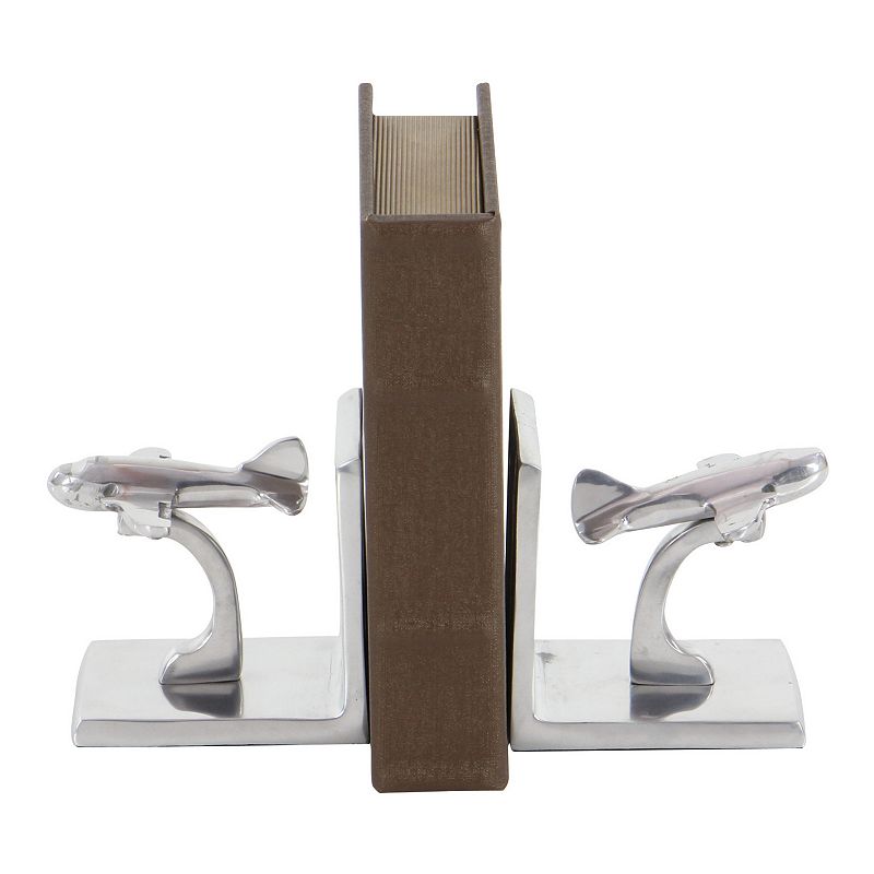 Stella & Eve Eclectic Aluminum Jet Bookends 2-pc. Set, Grey, Small