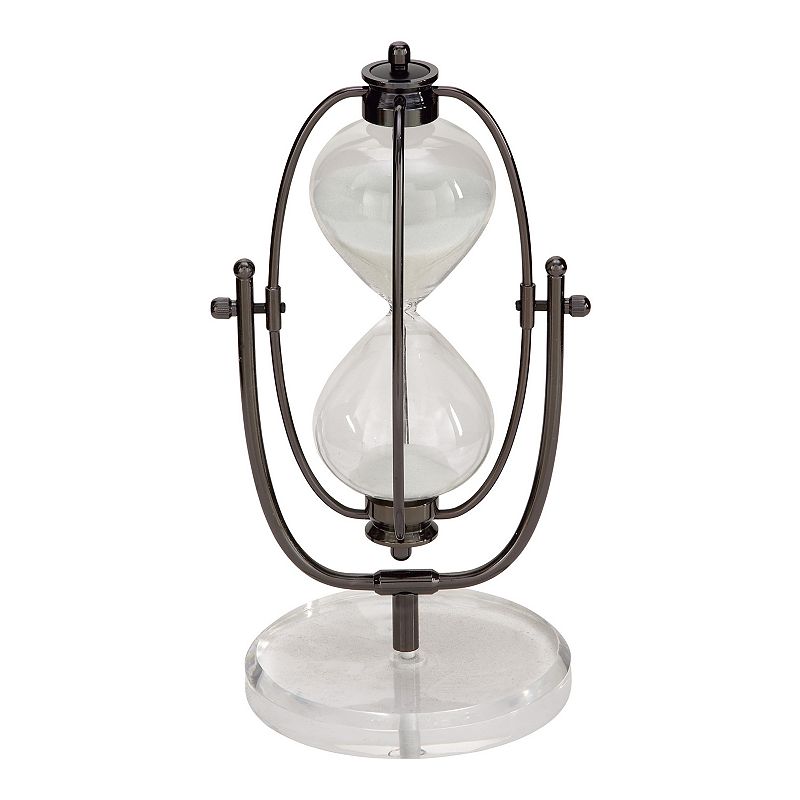 Stella & Eve Glam Swiveling Hourglass Timer Table Decor, Black, Medium