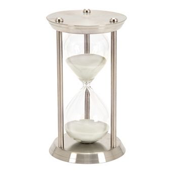 Stella & Eve Silver Finish Hourglass Timer Table Decor
