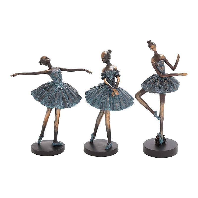 Stella & Eve Ballerina Sculpture Table Decor 3-piece Set, Blue, Medium