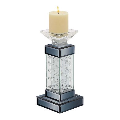 Stella & Eve Contemporary Mirror Candle Holder with Encased Glass Crystals