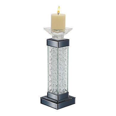 Stella & Eve Modern Wood & Encased Glass Bubble Candle Holder