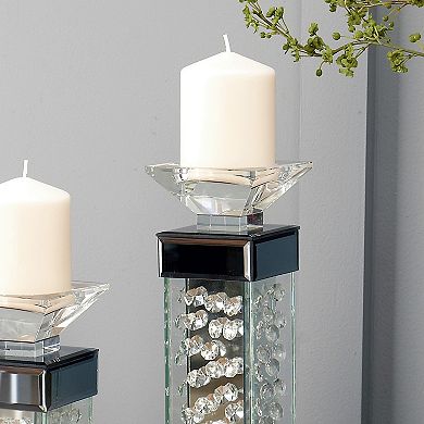 Stella & Eve Modern Wood & Encased Glass Bubble Candle Holder