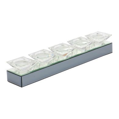Stella & Eve Glam Style Mirror Candle Tray with 5 Glass Candle Holders