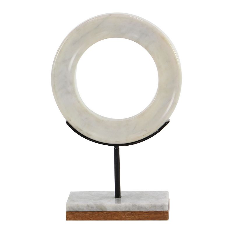 Stella & Eve Modern Circle Sculpture Table Decor, White, Medium