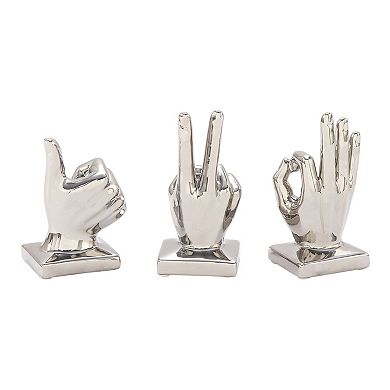 Stella & Eve Metallic Hand Sculpture Table Decor 3-piece Set