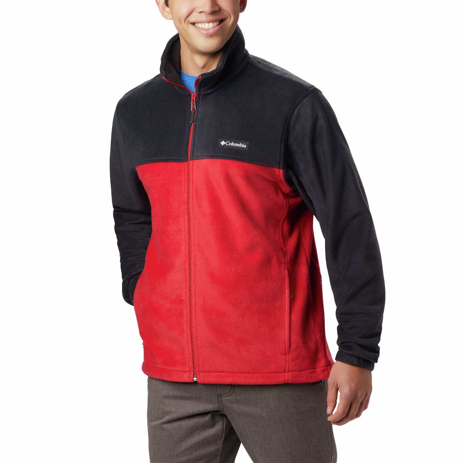 men's columbia red fleece jacket