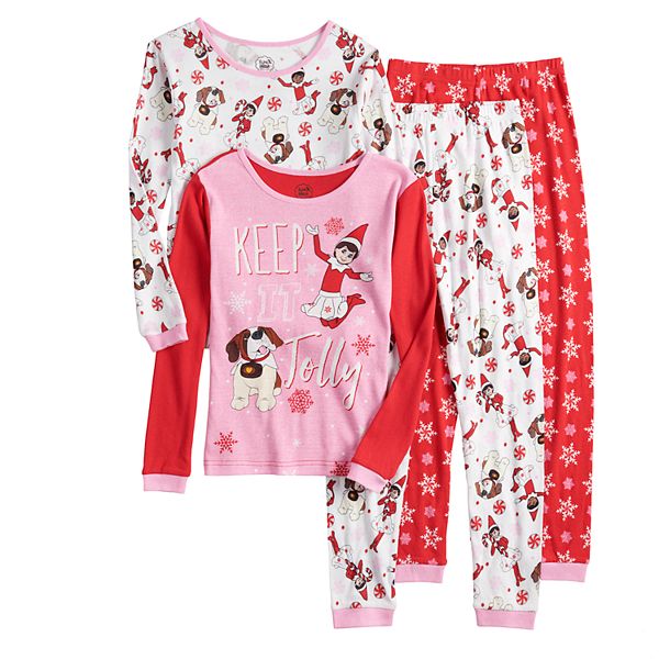 Girls 6 10 Elf On The Shelf Keep It Jolly 4 Piece Pajama Set