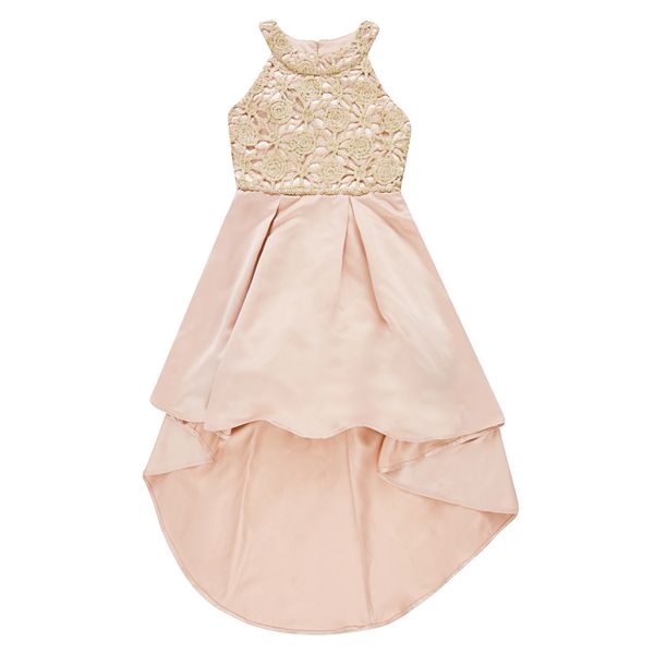 Girls 7-16 Speechless Lace to Pleated High-Low Dress