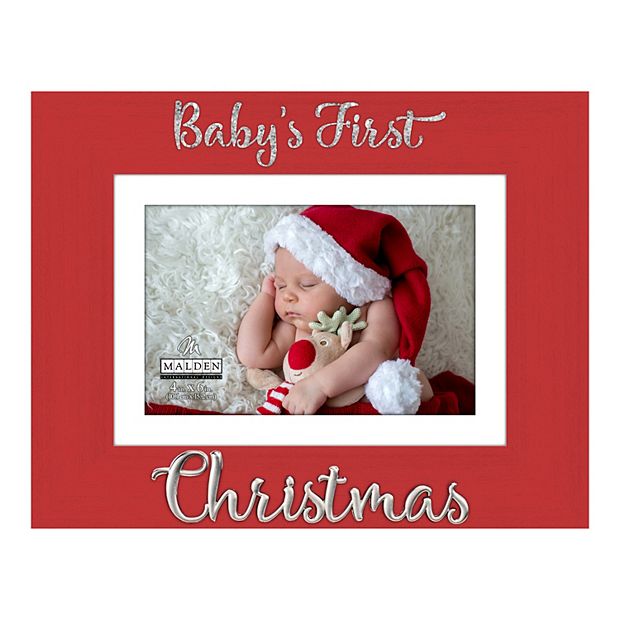 Baby's first christmas photo sales frame