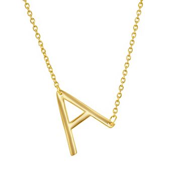Argento Bella Sterling Silver Sideways Initial Necklace