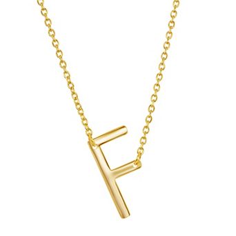 Argento Bella Sterling Silver Sideways Initial Necklace