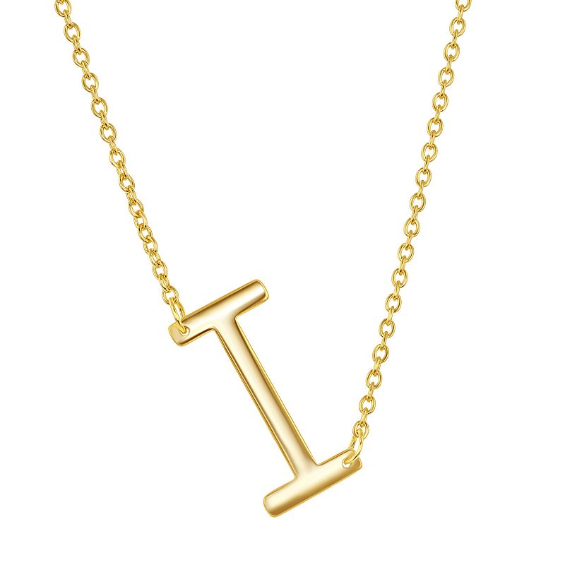 Sterling Silver Sideways Initial Necklace, Womens, Size: 16-18 ADJ, Yel