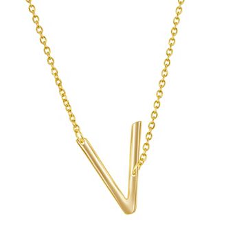 Argento Bella Sterling Silver Sideways Initial Necklace