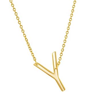 Argento Bella Sterling Silver Sideways Initial Necklace