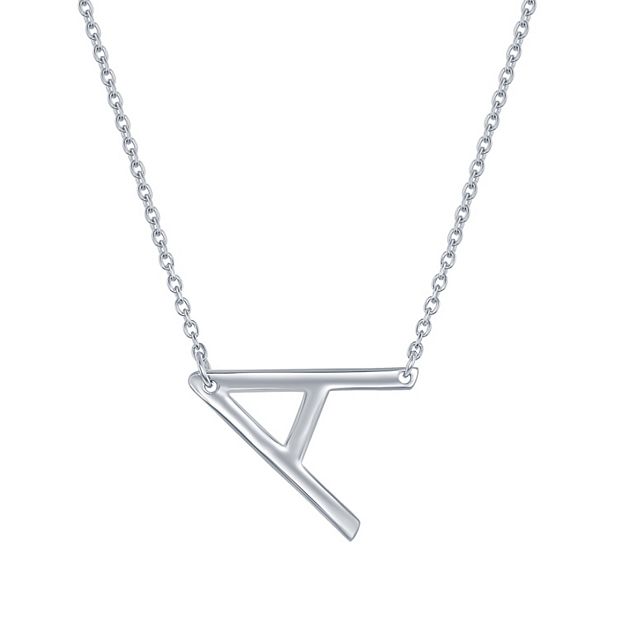 Sideways Initial Necklace 925 Sterling Silver & Gold – Abiza