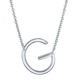 Argento Bella Sterling Silver Sideways Initial Necklace