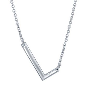 Argento Bella Sterling Silver Sideways Initial Necklace