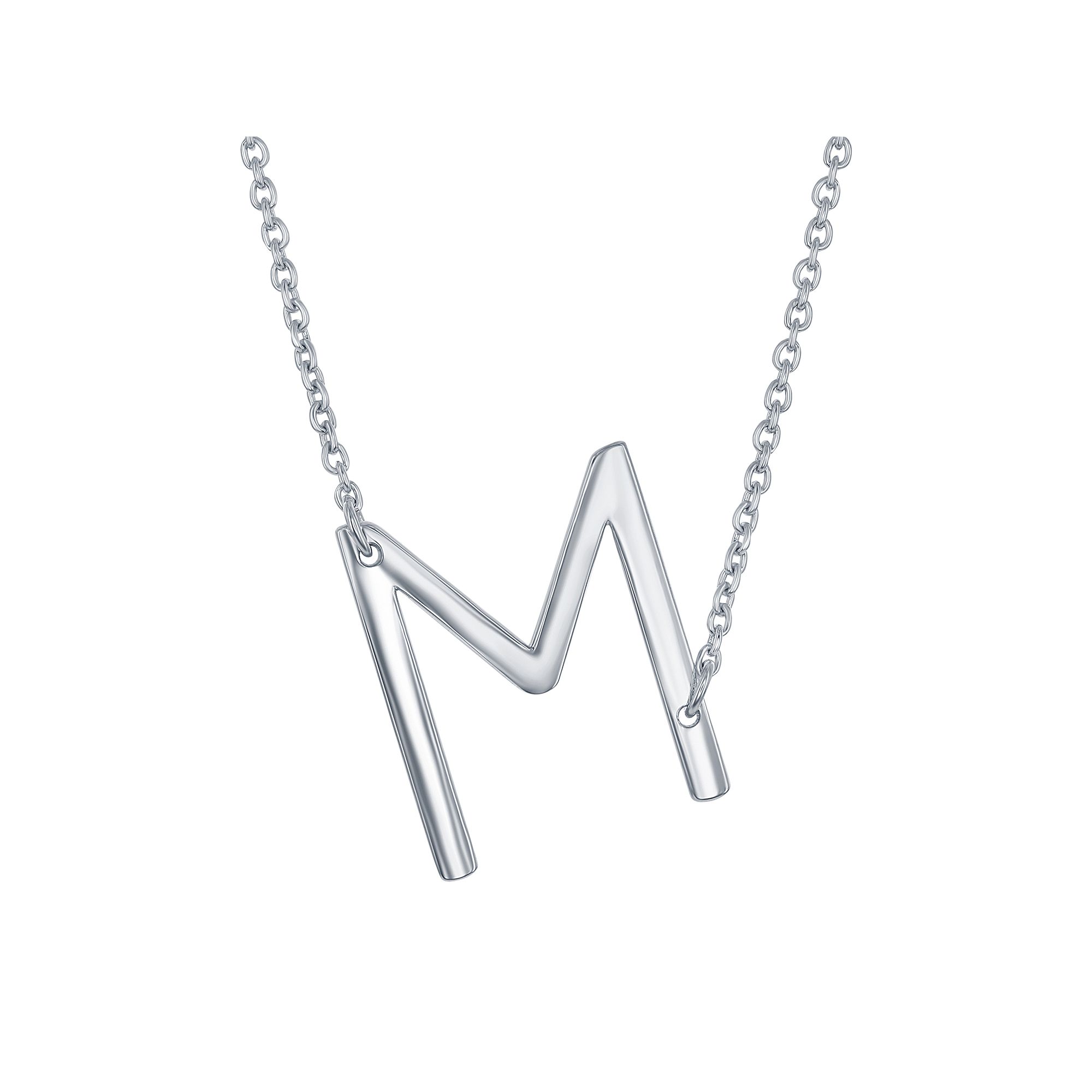 Sterling Silver Sideways Initial Necklace, Womens, Size: 16-18 ADJ, Ste