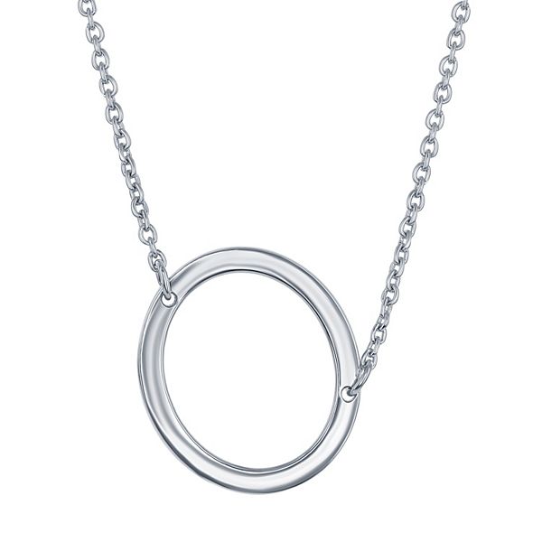 Sterling Silver Sideways Initial Necklace - Sterling O