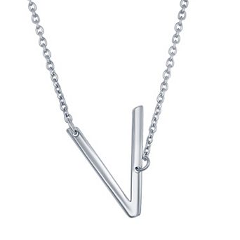 Argento Bella Sterling Silver Sideways Initial Necklace