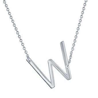 Argento Bella Sterling Silver Sideways Initial Necklace