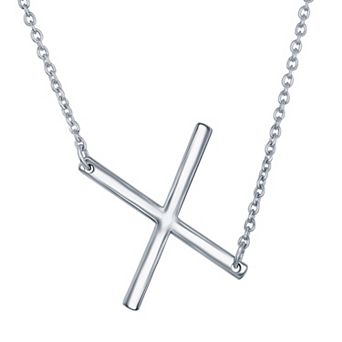 Argento Bella Sterling Silver Sideways Initial Necklace