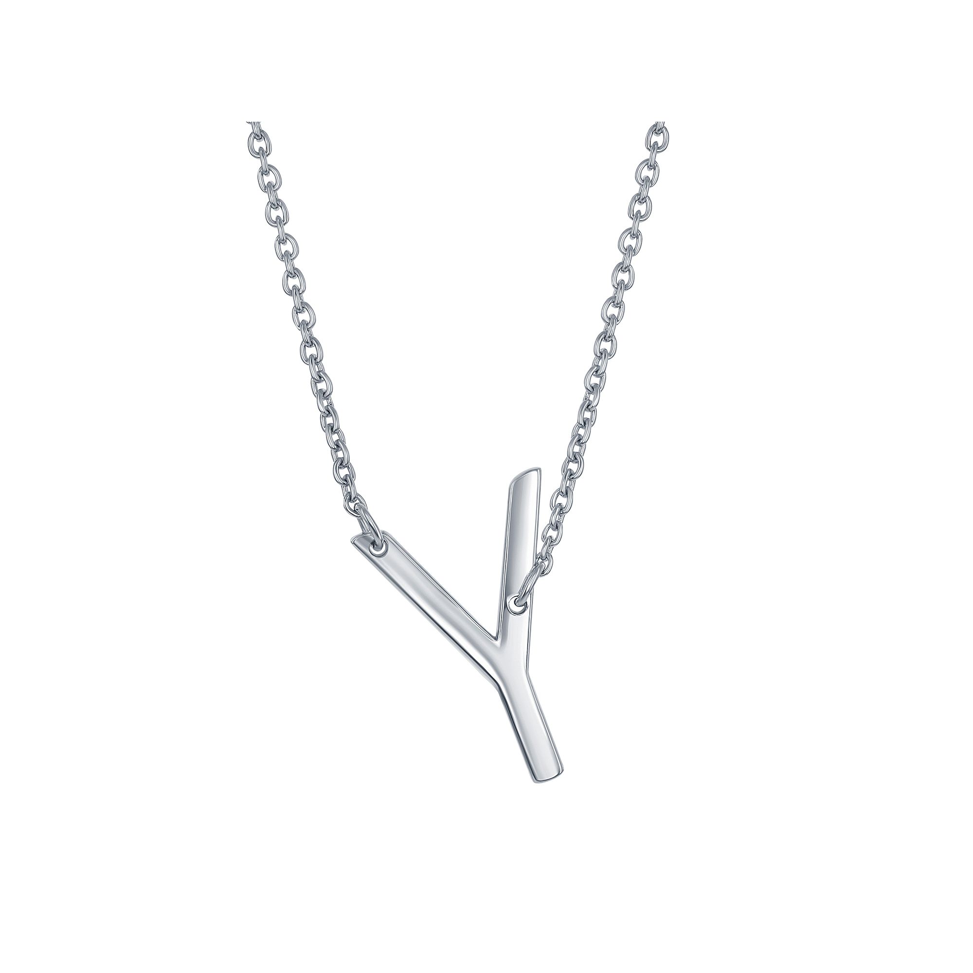 Sterling Silver Sideways Initial Necklace, Womens, Size: 16-18 ADJ, Ste