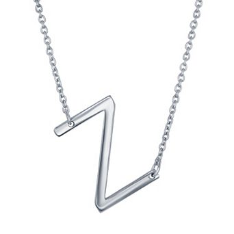 Argento Bella Sterling Silver Sideways Initial Necklace