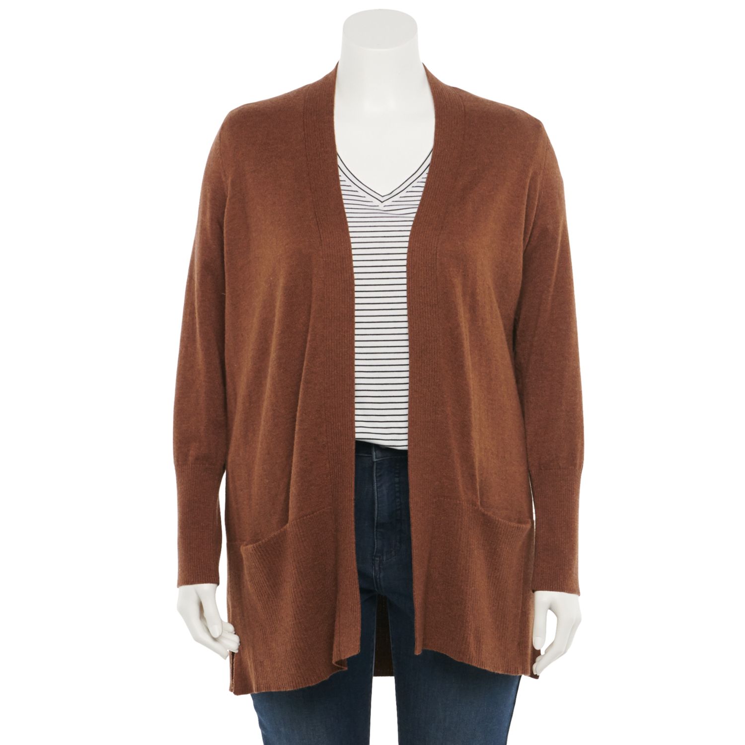 long brown cardigan