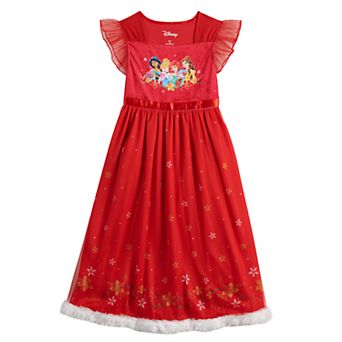 Disney's Princesses Girls 4-8 Christmas Fantasy Nightgown
