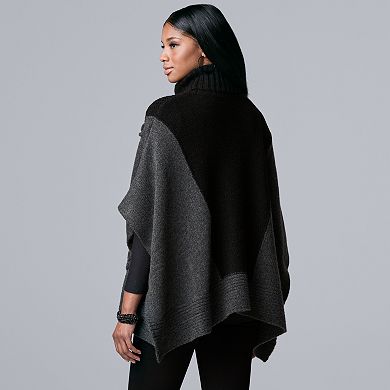 Women's Simply Vera Vera Wang Cable-Knit Poncho Sweater
