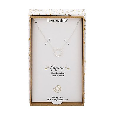 Love This Life Sterling Silver Cubic Zirconia Baguette Circle Necklace