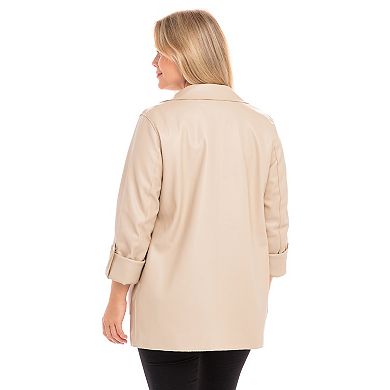 Women's Sebby Collection Faux-leather Blazer
