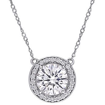 Stella Grace 14k White Gold 2 1/4 Carat T.W. Lab-Created Moissanite Circle Necklace