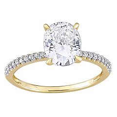 Solitaire Ring Valentino Yellow Gold 18 Carats Women's for Engagement  Zircon